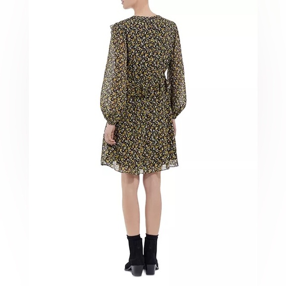 The Kooples Camo Flowers Ruffled Mini Dress nwot - Picture 3 of 11